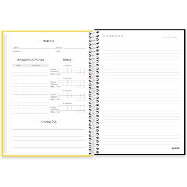 Caderno universitário capa polipropileno 1x1 80 folhas, Lumi Amarelo, Spiral, 211681 - PT 1 UN