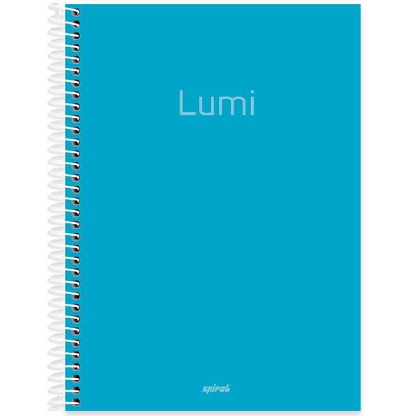 Caderno universitário capa polipropileno 1x1 80 folhas, Lumi Azul, Spiral, 211682 - PT 1 UN