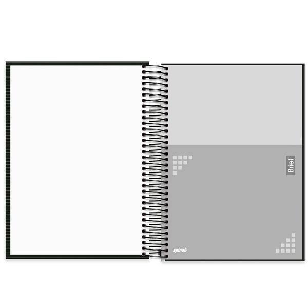 Caderno universitário capa dura 20x1 320 folhas, Brief Preto, Spiral, 212188 - PT 1 UN