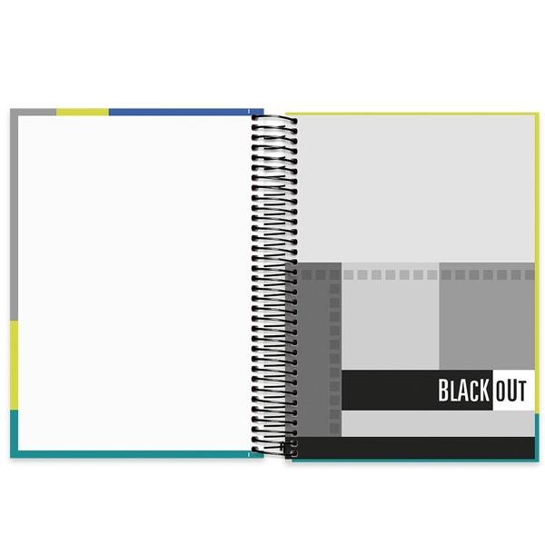 Caderno universitário capa dura 20x1 320 folhas, Black Out Azul, Spiral, 212190 - PT 1 UN