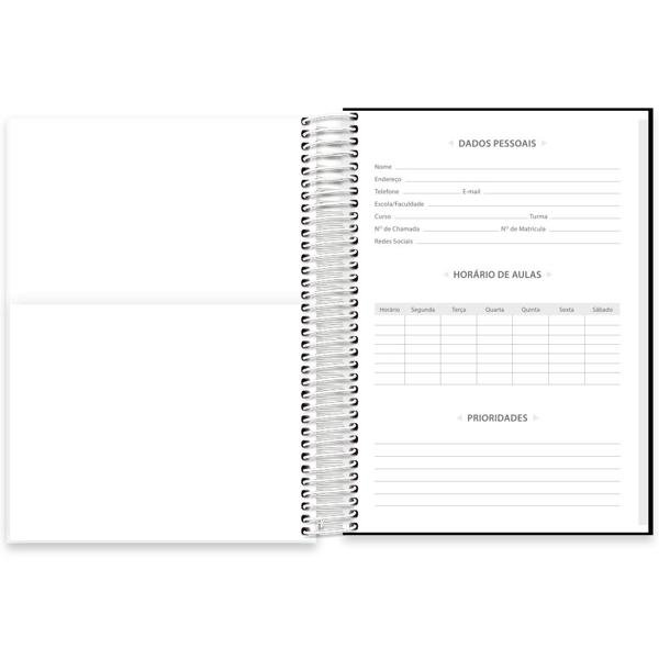 Caderno universitário capa polipropileno 10x1 160 folhas, Lumi Branco, Spiral, 211795 - PT 1 UN