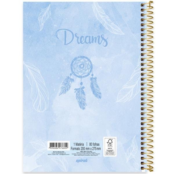 Caderno universitário capa dura 1x1 80 folhas, Dreams, Spiral, 2276809 - PT 1 UN