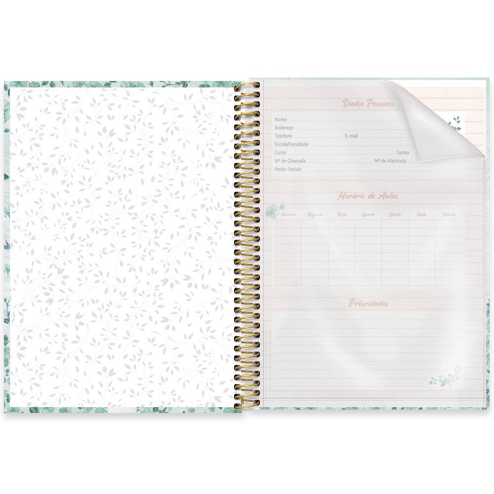 Caderno Universit Rio Capa Dura X Folhas Femmina Verde Spiral Pt Un