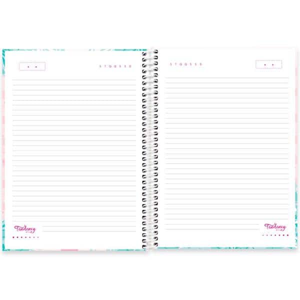 Caderno universitário capa dura 1x1 80 folhas, Tendency Flamingo, Spiral, 2277516 - PT 1 UN