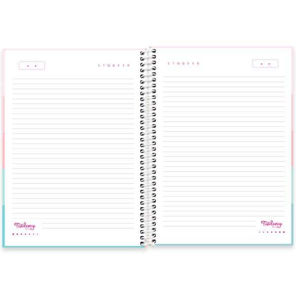 Caderno universitário capa dura 1x1 80 folhas, Tendency Flamingo, Spiral, 2277530 - PT 1 UN