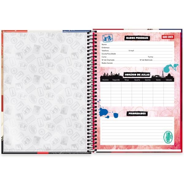 Caderno universitário capa dura 1x1 80 folhas, Hard Cover Paris, Spiral, 2276977 - PT 1 UN