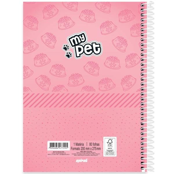 Caderno universitário capa dura 1x1 80 folhas, My Pet Shitzu, Spiral, 2277295 - PT 1 UN
