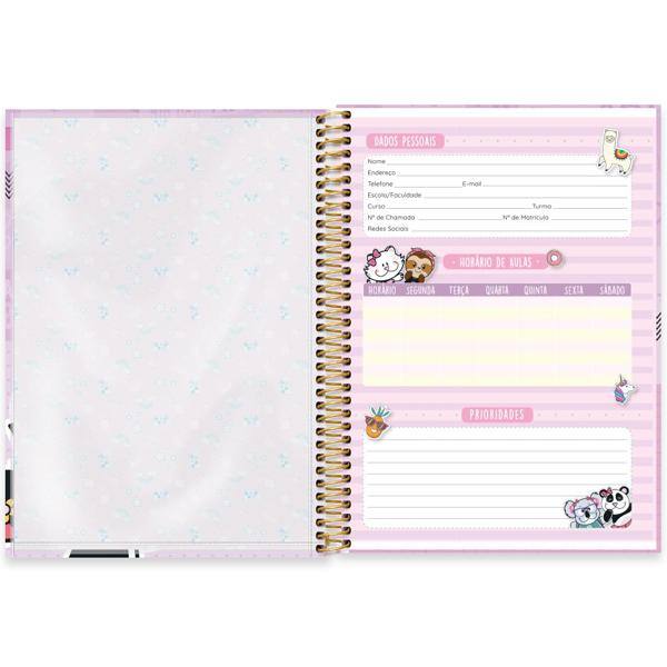 Caderno universitário capa dura 1x1 80 folhas, Pop Pet Panda, Spiral, 2277332 - PT 1 UN