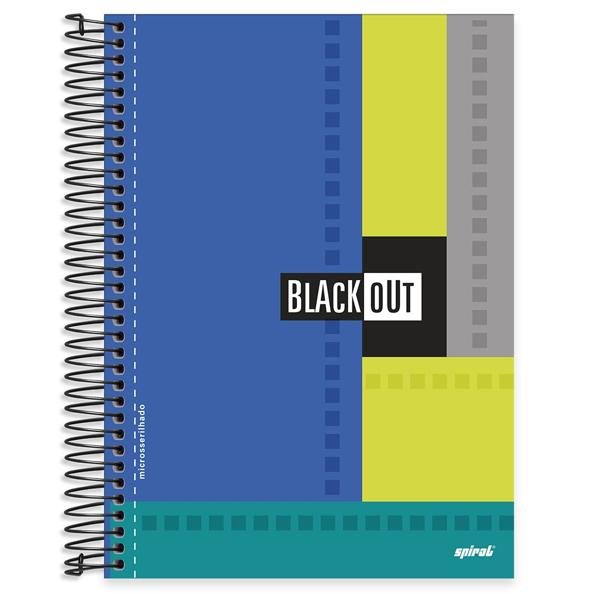 Caderno universitário capa dura 10x1 160 folhas, Black Out Azul, Spiral, 211963 - PT 1 UN
