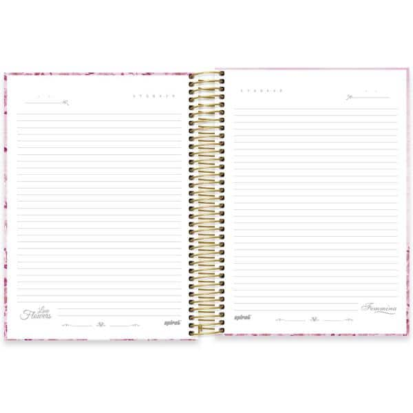 Caderno universitário capa dura 10x1 160 folhas, Femmina Rosa, Spiral, 2278391 - PT 1 UN