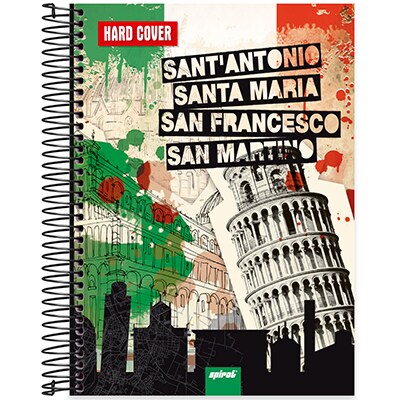 Caderno universitário capa dura 10x1 160 folhas, Hard Cover Itália, Spiral, 2278421 - PT 1 UN