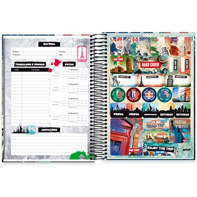 Caderno universitário capa dura 10x1 160 folhas, Hard Cover Nova Iorque, Spiral, 2278438 - PT 1 UN