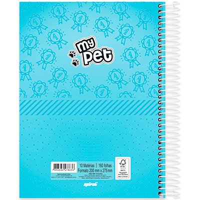 Caderno universitário capa dura 10x1 160 folhas, My Pet Lulu, Spiral, 2278636 - PT 1 UN