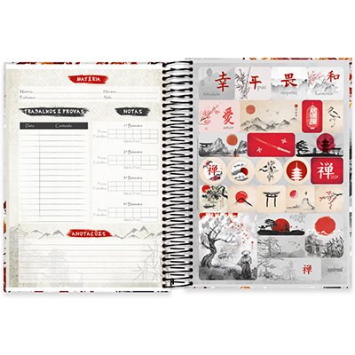 Caderno universitário capa dura 10x1 160 folhas, Zen Templo, Spiral, 2278865 - PT 1 UN