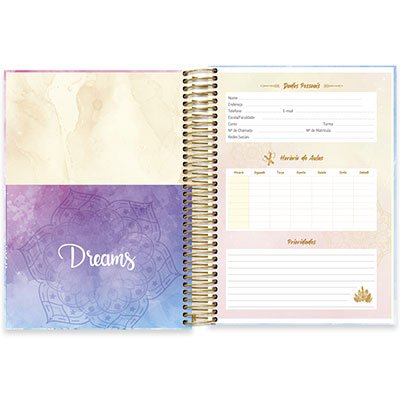 Caderno universitário capa dura 15x1 240 folhas, Dreams, Spiral, 2279121 - PT 1 UN