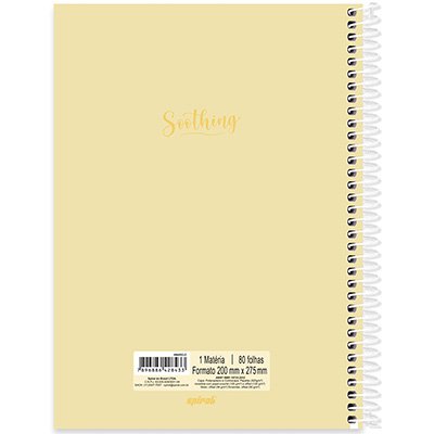 Caderno universitário capa polipropileno 1x1 80 folhas, Soothing Amarelo, Spiral, 2228433 - PT 1 UN