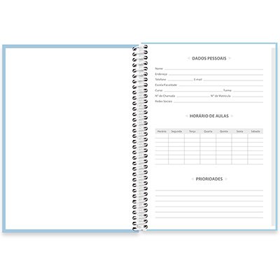 Caderno universitário capa polipropileno 1x1 80 folhas, Soothing Azul, Spiral, 2264028 - PT 1 UN