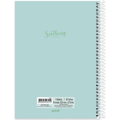 Caderno universitário capa polipropileno 1x1 80 folhas, Soothing Verde, Spiral, 2228419 - PT 1 UN