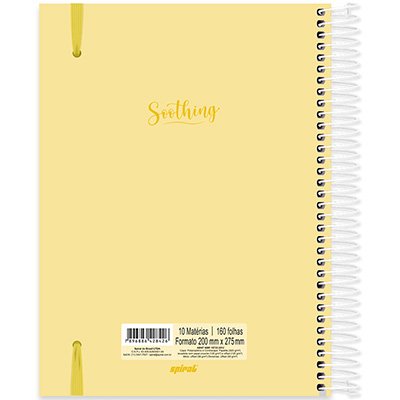 Caderno Universitário Capa Polipropileno 10X1 160 Folhas Soothing Amarelo Spiral - PT 1 UN