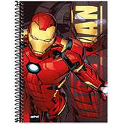 Caderno universitário capa dura 1x1 80 folhas, Vingadores Avengers Marvel Homem de Ferro, Spiral, 2276410 - PT 1 UN