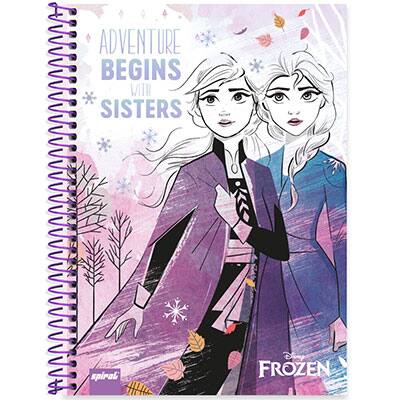 Caderno universitário capa dura 1x1 80 folhas, Disney Frozen, Spiral, 2277936 - PT 1 UN