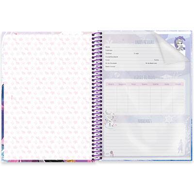 Caderno universitário capa dura 1x1 80 folhas, Disney Frozen, Spiral, 2277936 - PT 1 UN