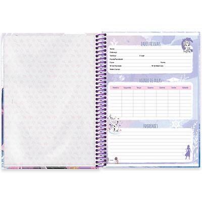 Caderno universitário capa dura 1x1 80 folhas, Disney Frozen, Spiral, 2277936 - PT 1 UN