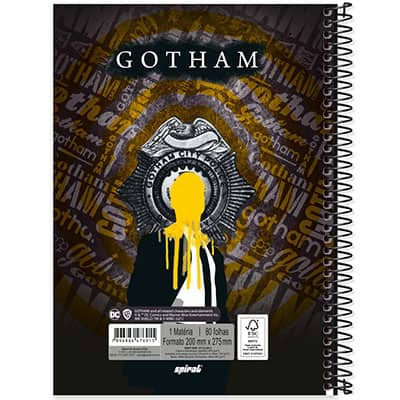 Caderno universitário capa dura 1x1 80 folhas, Gotham, Spiral, 2276915 - PT 1 UN