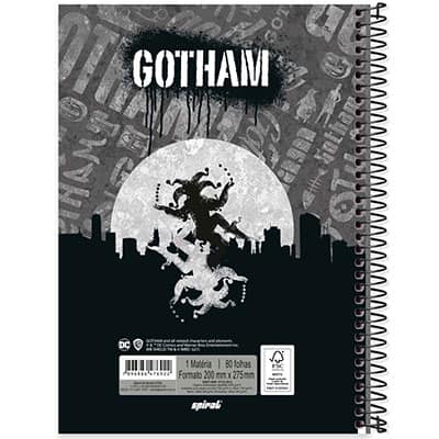 Caderno universitário capa dura 1x1 80 folhas, Gotham, Spiral, 2276922 - PT 1 UN