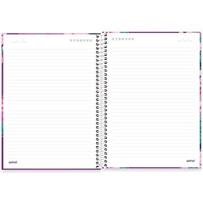 Caderno universitário capa dura 1x1 80 folhas, Hang Loose Roxa, Spiral, 2276946 - PT 1 UN