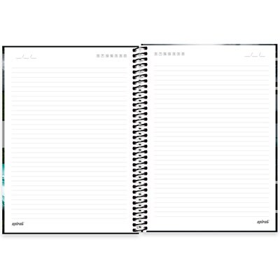 Caderno universitário capa dura 1x1 80 folhas, Hang Loose Azul, Spiral, 2276953 - PT 1 UN