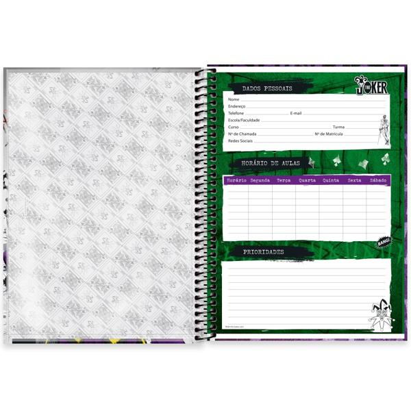 Caderno universitário capa dura 1x1 80 folhas, Joker, Spiral, 2277066 - PT 1 UN