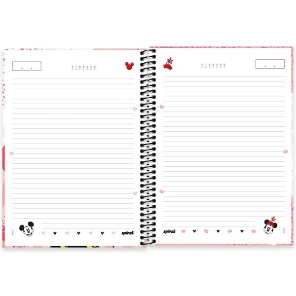 Caderno universitário capa dura 1x1 80 folhas, Disney Mickey & Minnie, Spiral, 2276632 - PT 1 UN