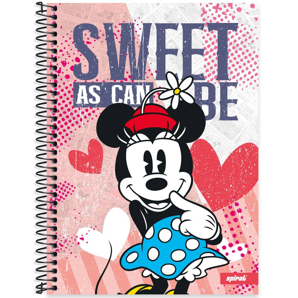 Caderno cartografia e desenho capa dura 80 folhas Disney Minnie Kawaii,  Spiral, 2373631- PT 1 UN - Escolar - Kalunga