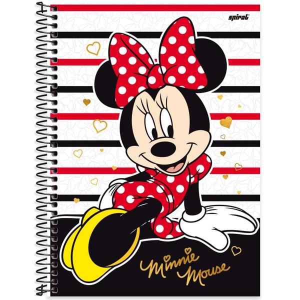 Caderno universitário capa dura 1x1 80 folhas, Disney Minnie Clássico, Spiral, 2276663 - PT 1 UN