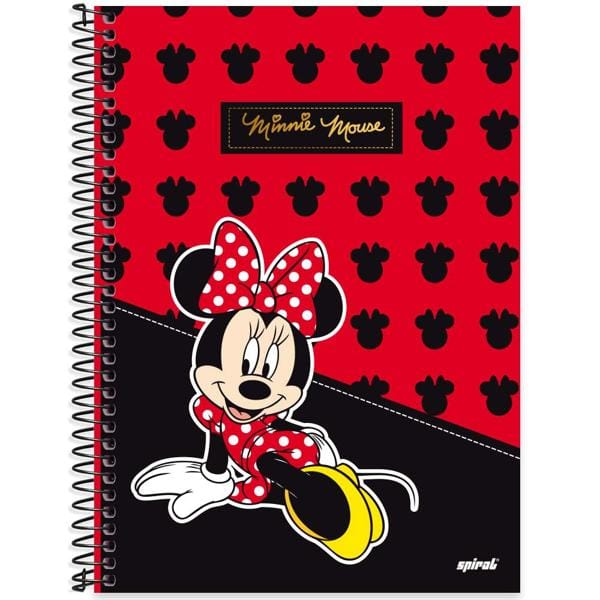 Caderno universitário capa dura 1x1 80 folhas, Minnie Disney Clássico, Spiral, 2277929 - PT 1 UN