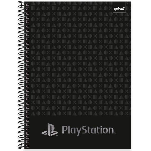 Caderno universitário capa dura 1x1 80 folhas, Playstation, Spiral, 2277318 - PT 1 UN