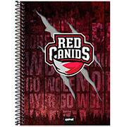 Caderno universitário capa dura 1x1 80 folhas, Red Canids, Spiral, 2277394 - PT 1 UN