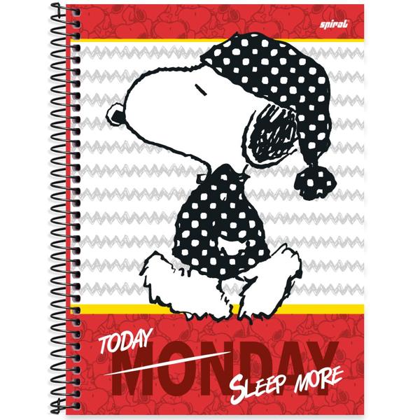 Caderno universitário capa dura 1x1 80 folhas, Snoopy, Spiral, 2277400 - PT 1 UN