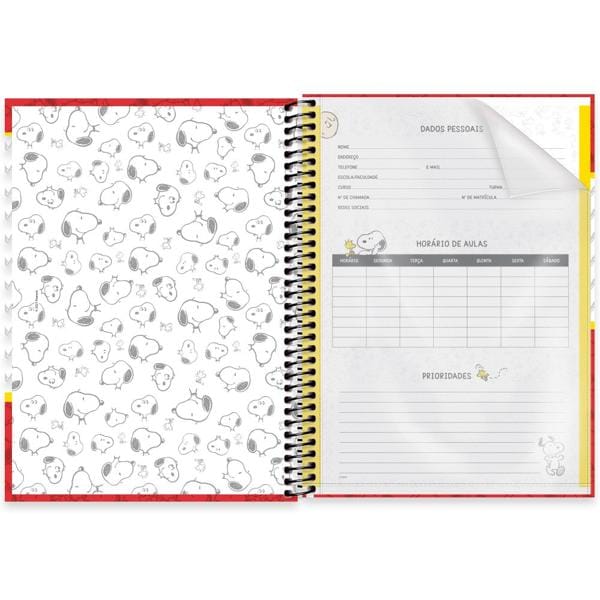 Caderno universitário capa dura 1x1 80 folhas, Snoopy, Spiral, 2277400 - PT 1 UN