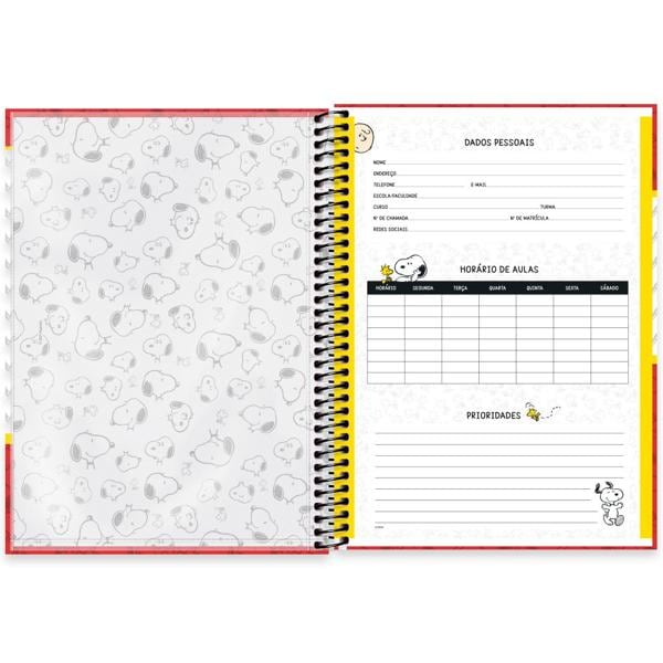 Caderno universitário capa dura 1x1 80 folhas, Snoopy, Spiral, 2277400 - PT 1 UN