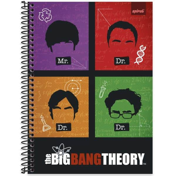 Caderno universitário capa dura 1x1 80 folhas, The Big Bang Theory, Spiral, 2277639 - PT 1 UN