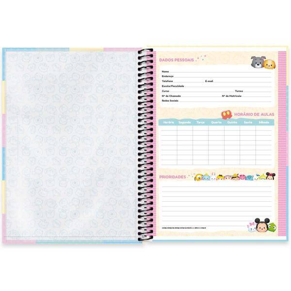 Caderno universitário capa dura 1x1 80 folhas, Disney Tsum Tsum, Spiral, 2276793 - PT 1 UN