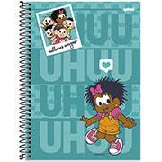 Caderno universitário capa dura 1x1 80 folhas, Turma da Mônica Milena, Spiral, 2277691 - PT 1 UN