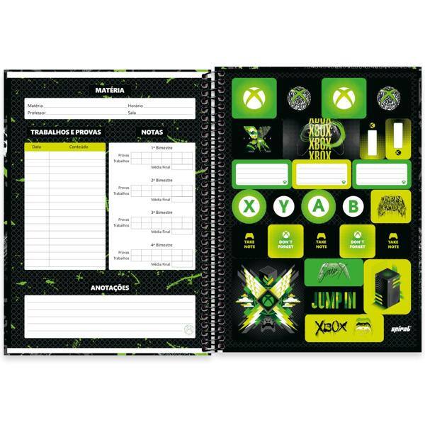 Caderno universitário capa dura 1x1 80 folhas, XBox, Spiral, 2277776 - PT 1 UN