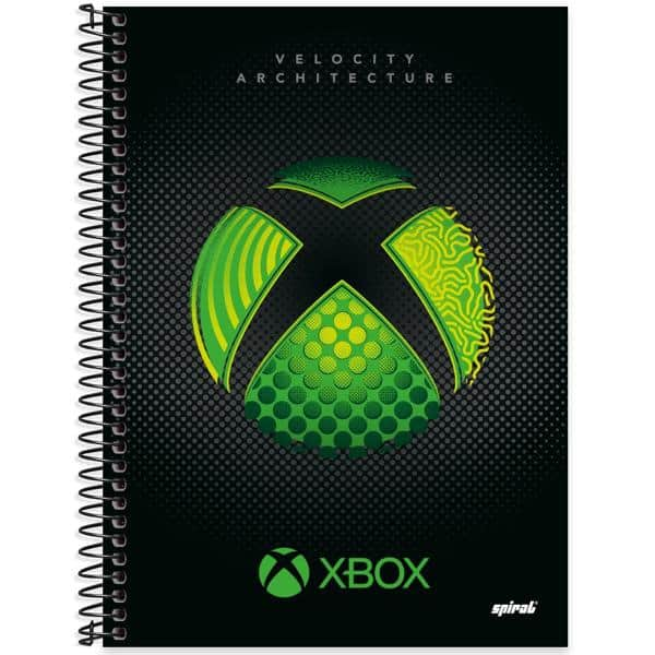 Caderno universitário capa dura 1x1 80 folhas, XBox, Spiral, 2277783 - PT 1 UN