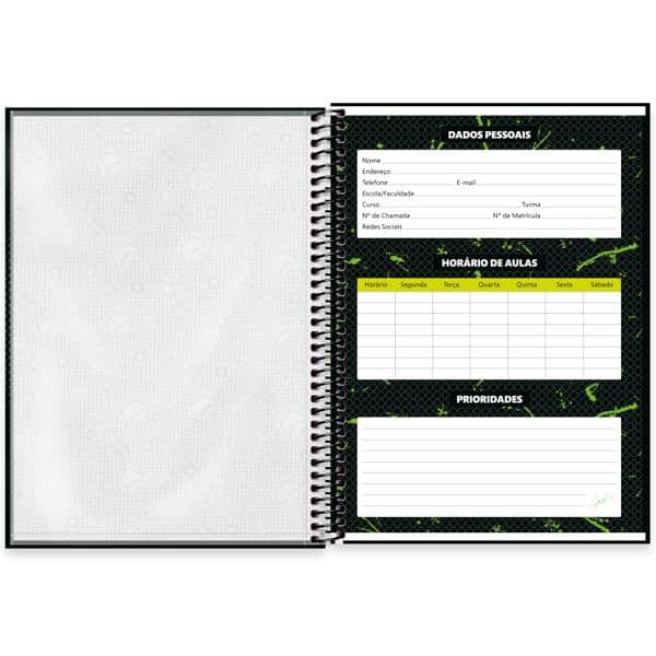 Caderno universitário capa dura 1x1 80 folhas, XBox, Spiral, 2277783 - PT 1 UN