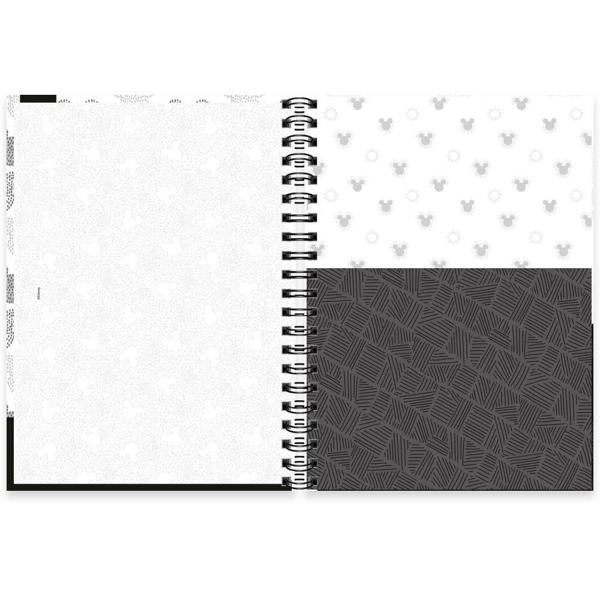 Caderno universitário capa dura 1x1 80 folhas, Disney Mickey PB, Spiral, 2276687 - PT 1 UN