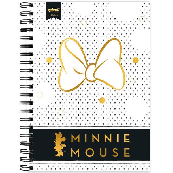 Caderno universitário capa dura 1x1 80 folhas, Disney Minnie PB, Spiral, 2276694 - PT 1 UN