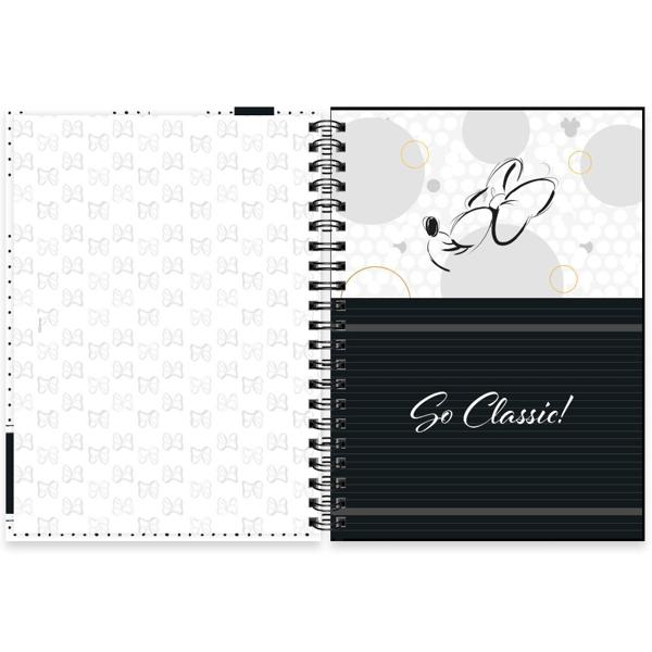 Caderno universitário capa dura 1x1 80 folhas, Disney Minnie PB, Spiral, 2276694 - PT 1 UN